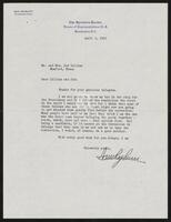 Letter to Lillian and Jud Collier from Sam Rayburn