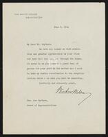 Letter from President Woodrow Wilson to Sam Rayburn