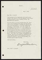 Letter from Dwight Eisenhower to Mrs. Lily V. Leonard