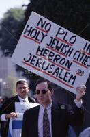 Demonstrators supporting Israeli Prime Minister Netanya