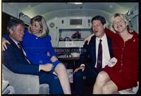 Bill and Hillary Clinton celebrate with Al and Tipper Gore, October 19, 1992