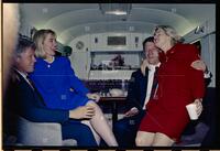 Bill and Hillary Clinton celebrate with Al and Tipper Gore, October 19, 1992