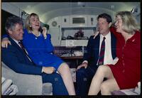 Bill and Hillary Clinton celebrate with Al and Tipper Gore, October 19, 1992