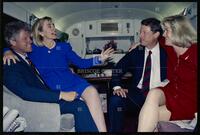 Bill and Hillary Clinton celebrate with Al and Tipper Gore, October 19, 1992