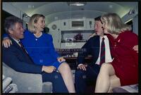 Bill and Hillary Clinton celebrate with Al and Tipper Gore, October 19, 1992