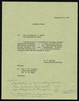 Memo from H. Y. McCown to C. P. Baker, September 12, 1956