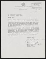 Letter from J. Neils Thompson and Darrell Royal to Stephen H. Spurr, August 11, 1971