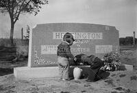 Cemetery cleaning party, Smithwick, Texas, 1954