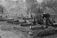 Cemetery cleaning party, Smithwick, Texas, 1954