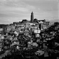 Distant view of Matera, Italy, 1960