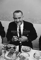 Lyndon Baines Johnson at dinner for Ralph Yarborough, 1963