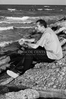 Claude Eatherly at beach, 1967