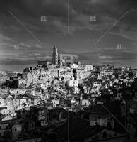 Basilica and town, Matera, Italy, 1960