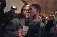 [Actor Jaye Davidson and model Roshumba]