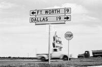 Highway signs to Ft. Worth and Dallas, Texas