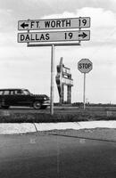 Highway signs to Ft. Worth and Dallas, Texas