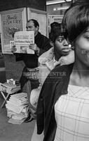 Newspaper vendor; Faces of Texas