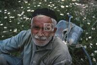 Soviet Union: Collective farmer in Kazakhstan rests after spraying crops