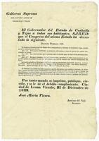 Coahuila and Texas (Mexican state). Congreso Constitucional. Decree No. 108. (31 December 1829).