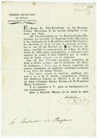 Mexico (republic). Laws (April 11, 1834).