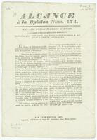 Mexico (republic). Ministerio de lo Interior. Alcance á la Opinion Núm. 174.