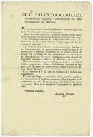 Mexico (republic). Laws. (April 9, 1836). Variant of S875.