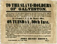 To the Slaveholders of Galveston