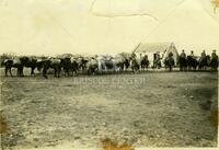 Company D, Texas Rangers with captured tequilla smuggled on horseback