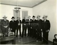 Col. H. H. Carmichael far left, Capt. R. W. Aldrich second from right