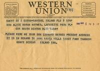 [Western Union telegram]