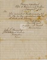 [Notice of receipt of account of customs ending October 31, 1869 from Galveston]