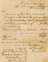 [Notice of adjustment of Galveston account of Light House Disbursements from June to October 31, 1869]