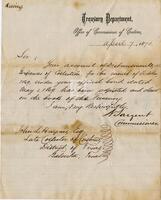 [Notice of adjustment of account of Disbursements for October 1869 for Galveston]