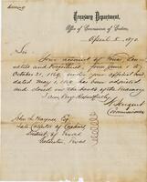 [Notice of adjustment of account of Fines, Penalties and Forfeitures for Galveston from June 1 to October 31, 1869]