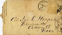 [Envelope containing a letter from Chandler, Carleton & Robertson to John L. Haynes regarding several current cases]