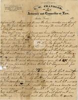 [Letter from F.W. Chandler to John L. Haynes regarding a disagreement]
