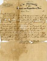 [Letter from F.W. Chandler to John L. Haynes regarding a disagreement]