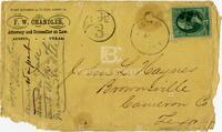 [Envelope from a letter from F.W. Chandler to John L. Haynes regarding a land patent]