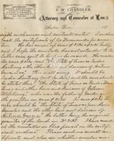 [Letter from F.W. Chandler to John L. Haynes regarding cases 3134 and 3135]