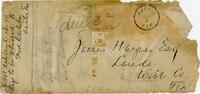 [Envelope for a letter from Fred Carleton to John L. Haynes regarding legal matters]