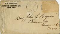 [Envelope for a letter from F.W. Chandler to John L. Haynes regarding several cases, and the position of Noah Cox]