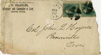 [Envelope from a letter to John L. Haynes from F.W. Chandler regarding the Cardenas and Salt Lake cases]