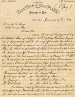 [Copy of a letter from F.W. Chandler, Fred Carleton, and J.W. Robertson to Texas Attorney General regarding land title cases]