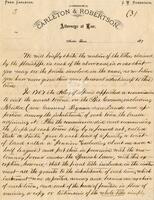 [Copy of a letter from F.W. Chandler, Fred Carleton, and J.W. Robertson to Texas Attorney General regarding land title cases]