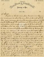 [Copy of a letter from F.W. Chandler, Fred Carleton, and J.W. Robertson to Texas Attorney General regarding land title cases]