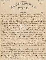 [Copy of a letter from F.W. Chandler, Fred Carleton, and J.W. Robertson to Texas Attorney General regarding land title cases]