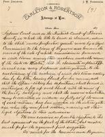 [Copy of a letter from F.W. Chandler, Fred Carleton, and J.W. Robertson to Texas Attorney General regarding land title cases]