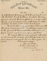 [Copy of a letter from F.W. Chandler, Fred Carleton, and J.W. Robertson to Texas Attorney General regarding land title cases]