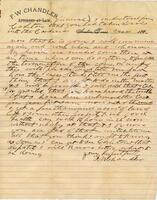 [Letter from F.W. Chandler to John L. Haynes regarding the Cardenas case, 1883]