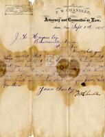 [Letter from F.W. Chandler to John L. Haynes regarding the return of personal effects]